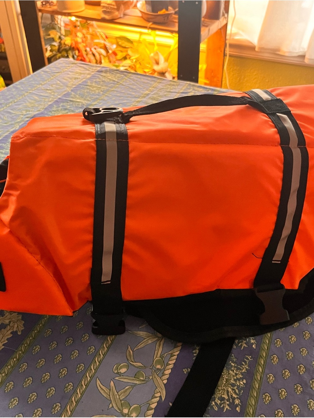 High-Visibility Orange Dog life vest for medium sized dog